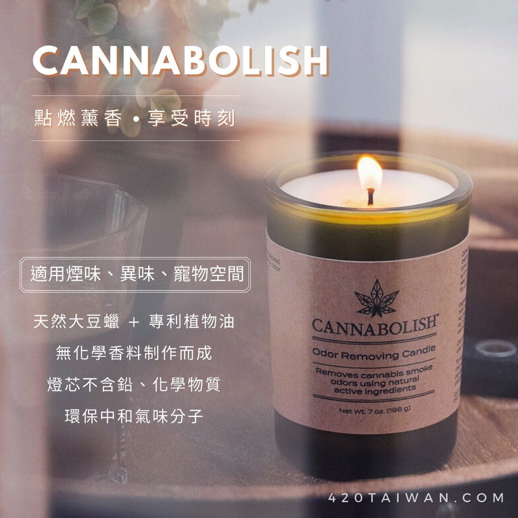 成分天然去除異味 Cannabolish 大麻天然空間除味蠟燭 蝦皮購物