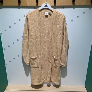 【R-MAN】Adidas Kimono Long 毛絨 外套 長板 奶茶 H18831 黑 H18832