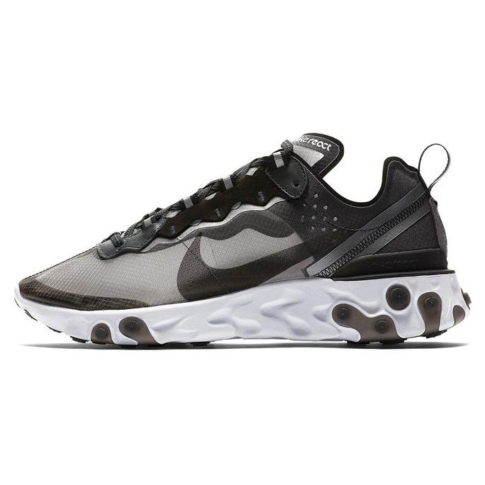 R'代購 Nike React Element 87 黑白銀灰 3M 透明 AQ1090-001