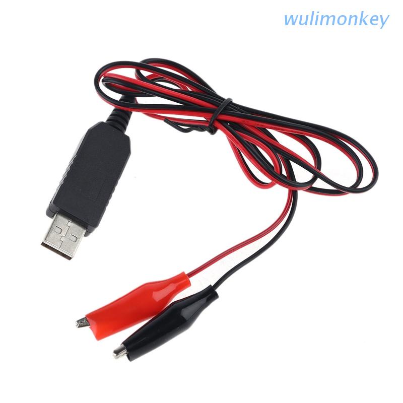Wu 2m 5V USB 至 4.5V 電源夾電纜 AAA AA C D 尺寸電池消除器