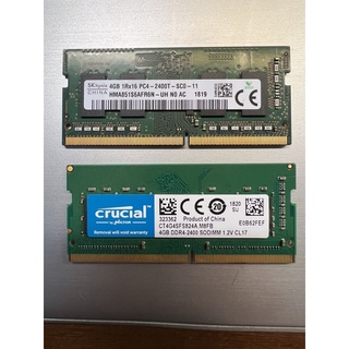二手 筆電用DDR4 2400 4G記憶體(美光跟SK）