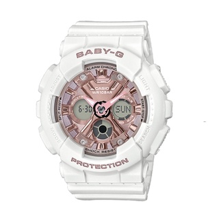 【CASIO】卡西歐 BABY-G 指針液晶雙顯錶-白 防水100米 BA-130-7A1 台灣卡西歐保固一年