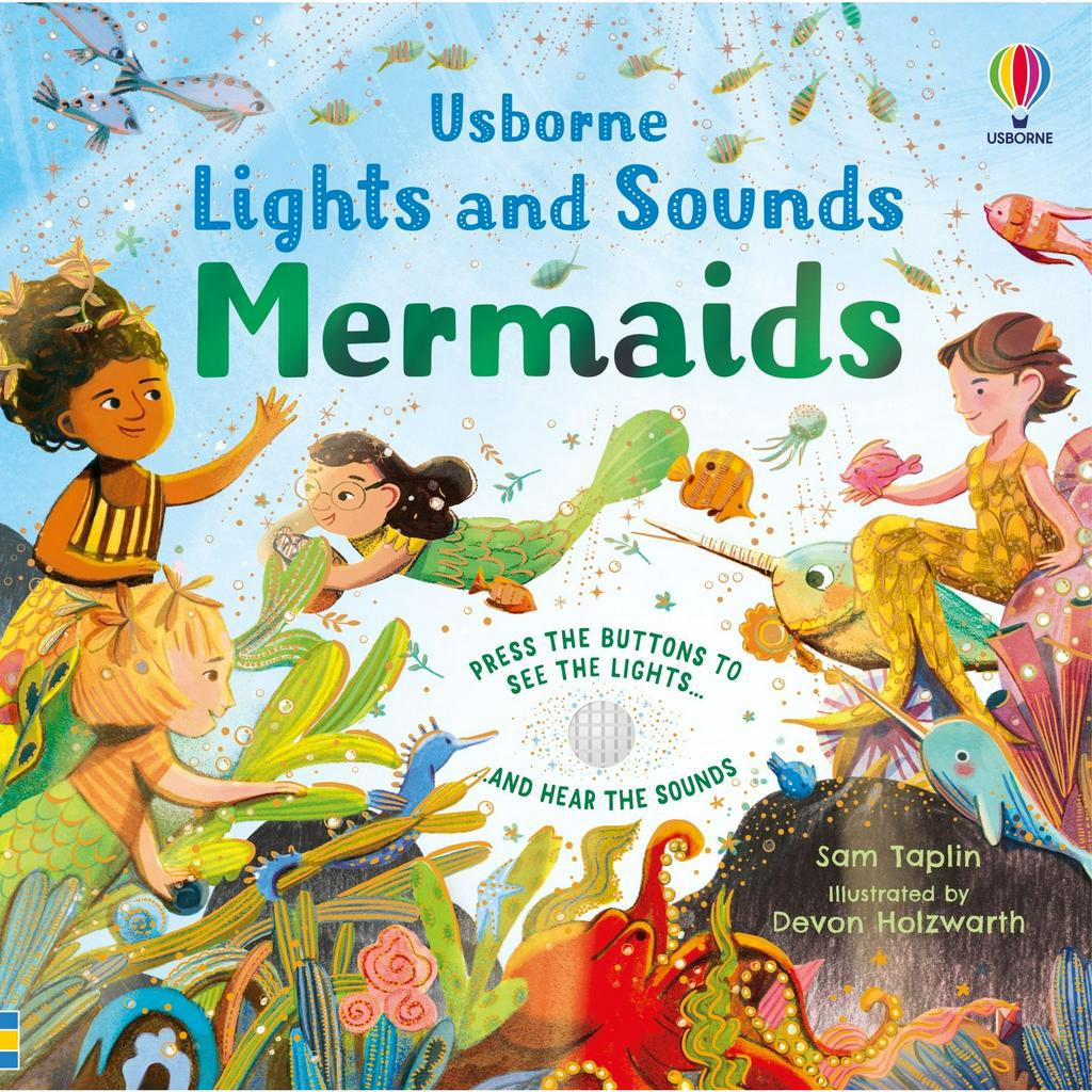 【Usborne】 燈泡+觸控音效書 Lights and Sounds Mermaids