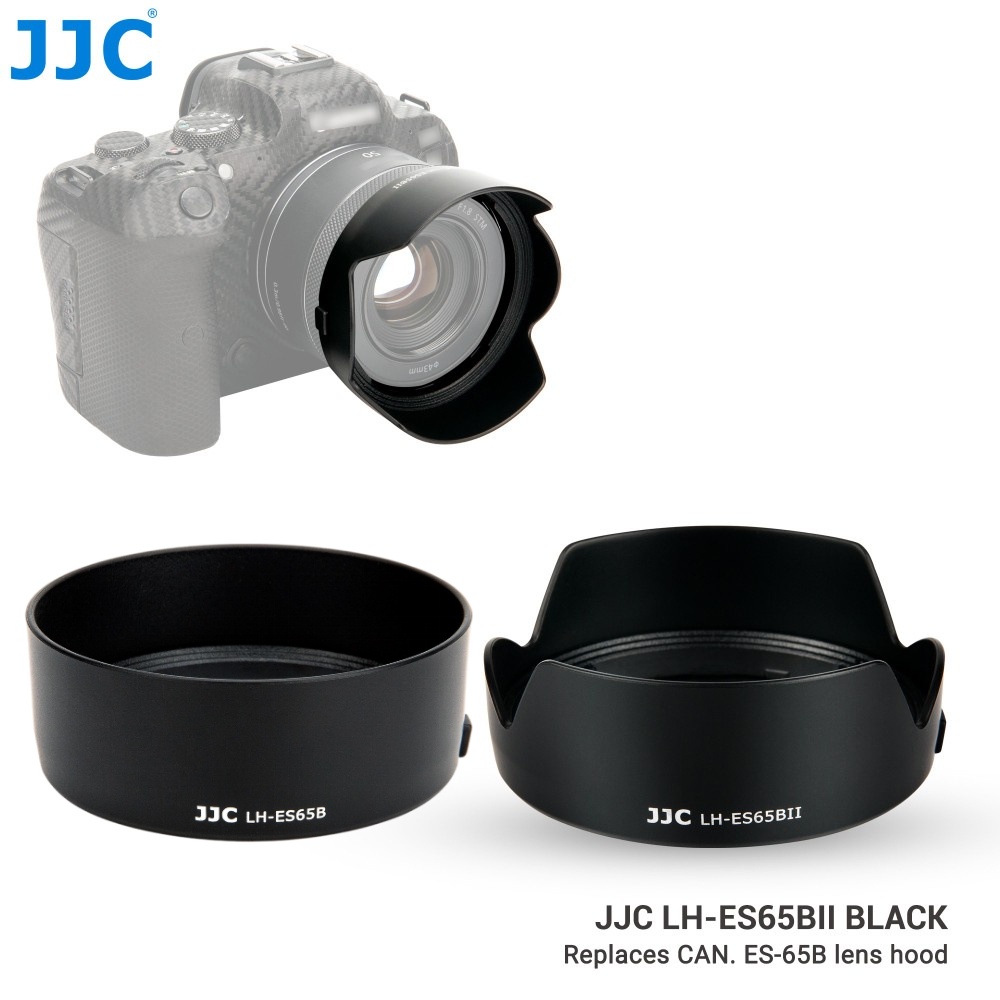 JJC LH-ES65B遮光罩 適用於佳能相機 Canon RF 50mm f/1.8 STM 鏡頭 替代ES-65B