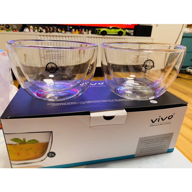 德國vivo 維沃～高顏值玻璃器皿x質感歐式餐具x 光彩雙層玻璃碗13cm/一組2入-市價$1,200元