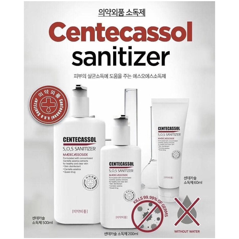 韓國 CENlTECASSOL SOS SANITIZER 免水洗抗菌消毒乾洗手凝膠60ml-200ml（買3送1）