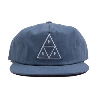 HUF - 三角 LOGO磨毛斜紋布軟帽老帽 淺灰藍 HT61005-單速車 滑板