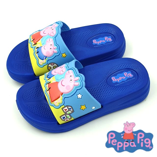 【米蘭鞋都】佩佩豬 Peppa Pig 喬治豬 兒童 防水 輕量 拖鞋 正版授權 0092 藍 另有桃色