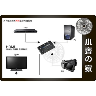 小齊的家 全新 HDMI切換器 轉換器 SWITCH 免電源 鍍金端子 三進一出 1.3b 迷你 支援1080p LCD