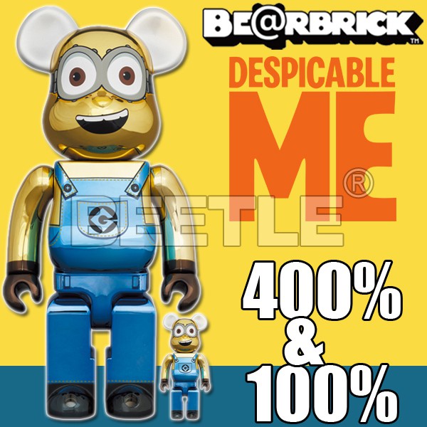 BEETLE BE@RBRICK DAVE MINIONS 神偷奶爸 電鍍 小小兵 BEARBRICK 100 400%