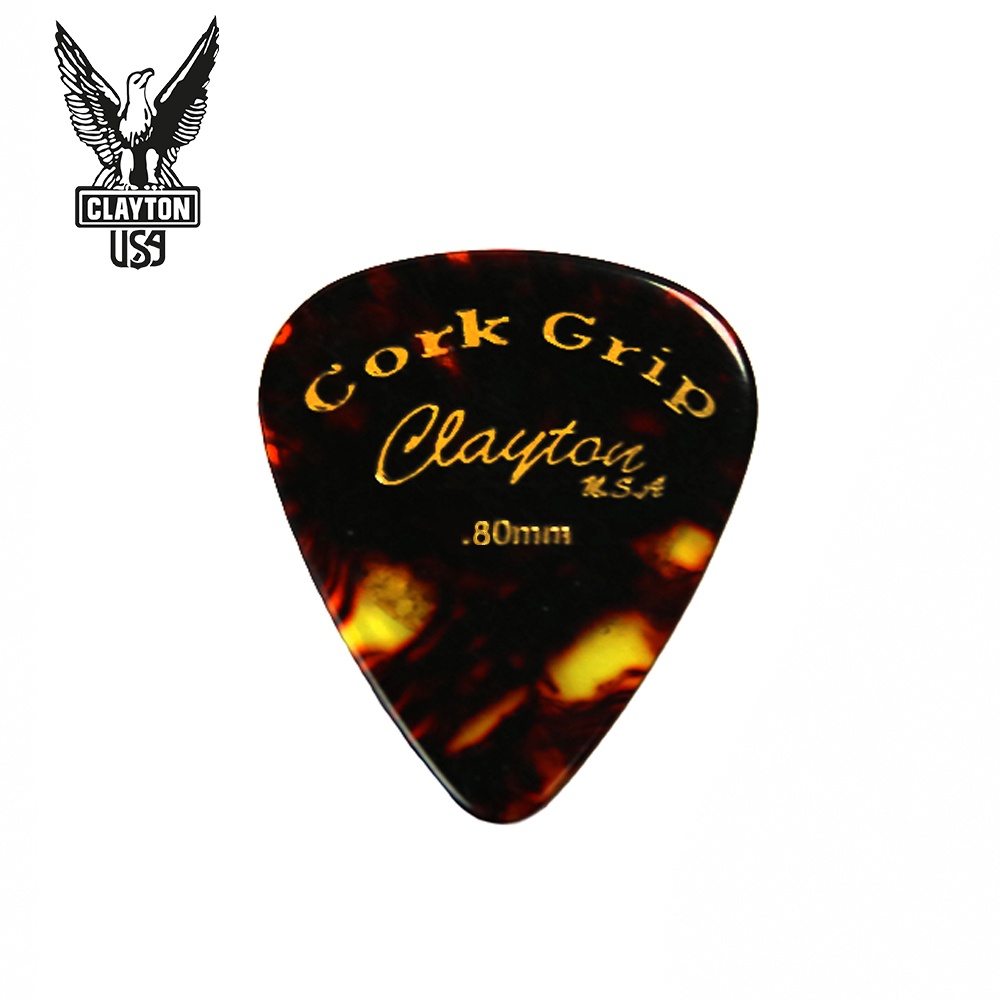 Clayton Cork Grip Picks 吉他彈片 0.80mm 1.00mm (三片、十片組)【敦煌樂器】