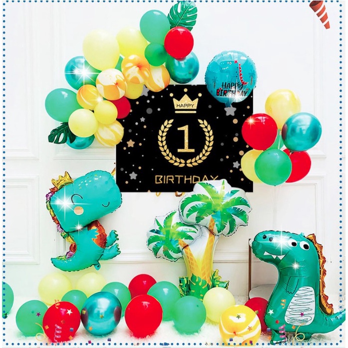 【黑皮購】主題party 生日派對氣球 氣球佈置 恐龍 恐龍主題氣球 寶寶周歲氣球 兒童生日套餐 週歲佈置 氣球 生日