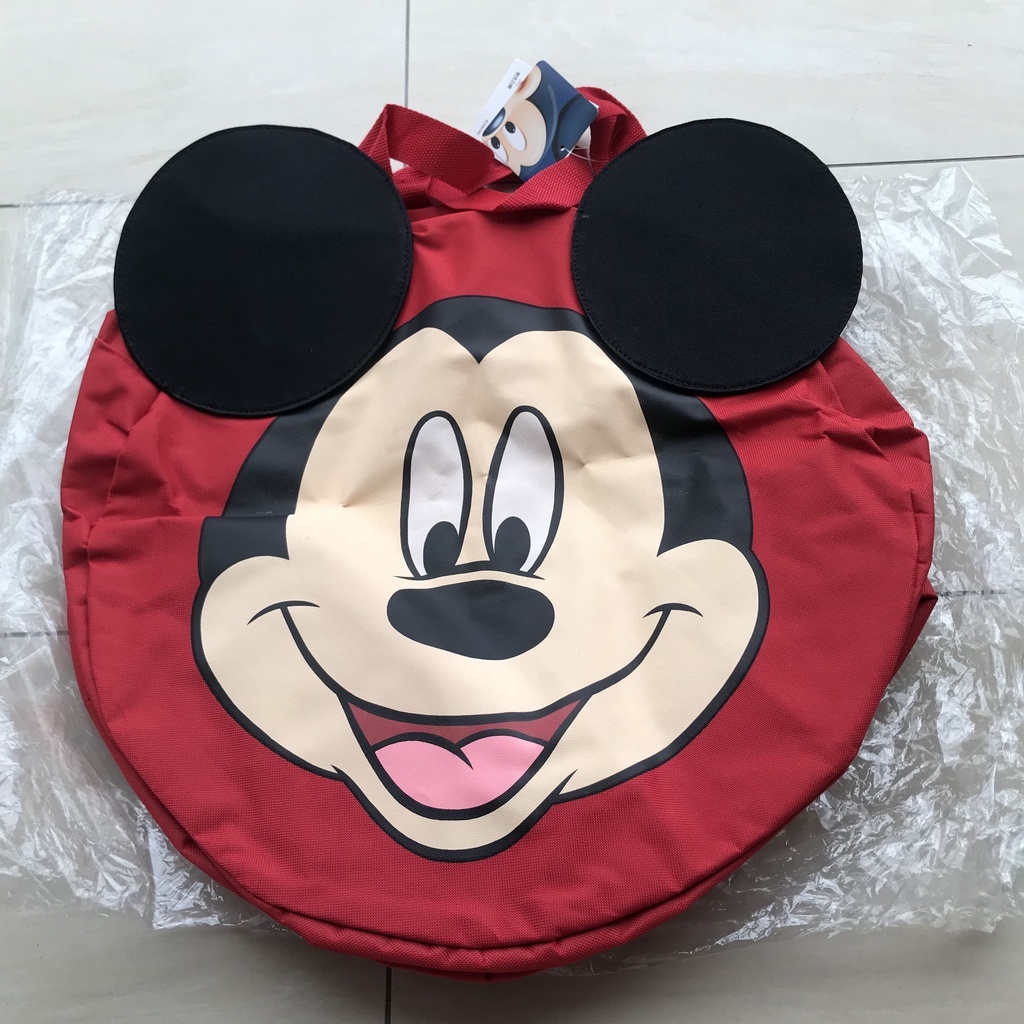 Disney Mickey米奇大臉拉鍊包包 大圓包 背包 手提袋