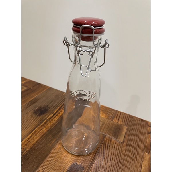 KILNER 英國製 經典復古扣式密封玻璃瓶0.5L～有提把的獨特稀少款式