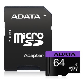 ADATA 威剛 64GB Premier MicroSDXC(C10) UHS-I U1 記憶卡 - 附轉卡