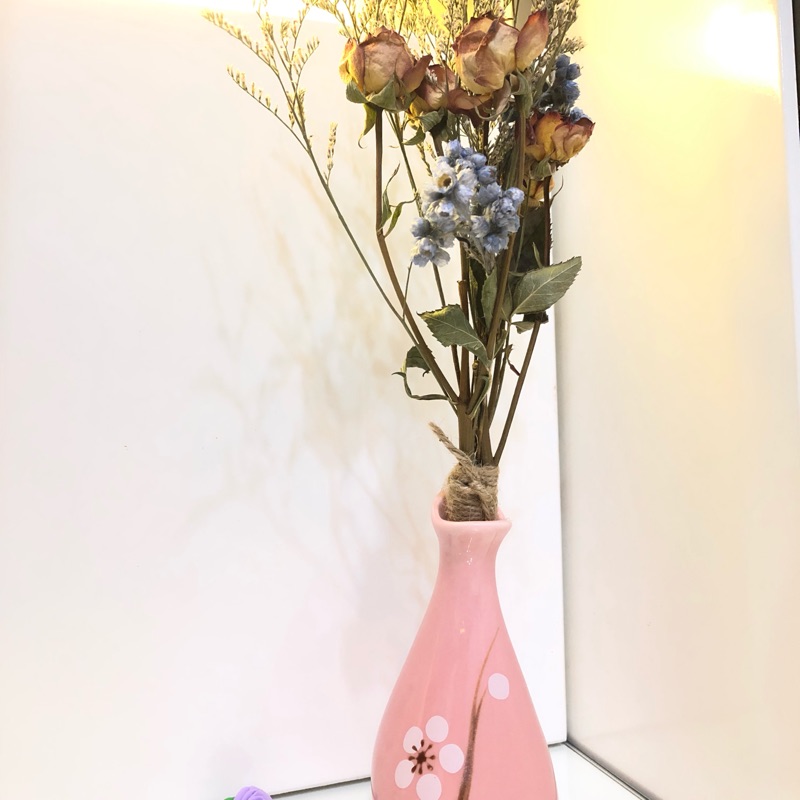 乾燥花花瓶乾燥花擺飾乾燥花玻璃瓶薔薇乾燥花束 情人節母親節畢業禮物生日禮物交換禮物裝飾 蝦皮購物