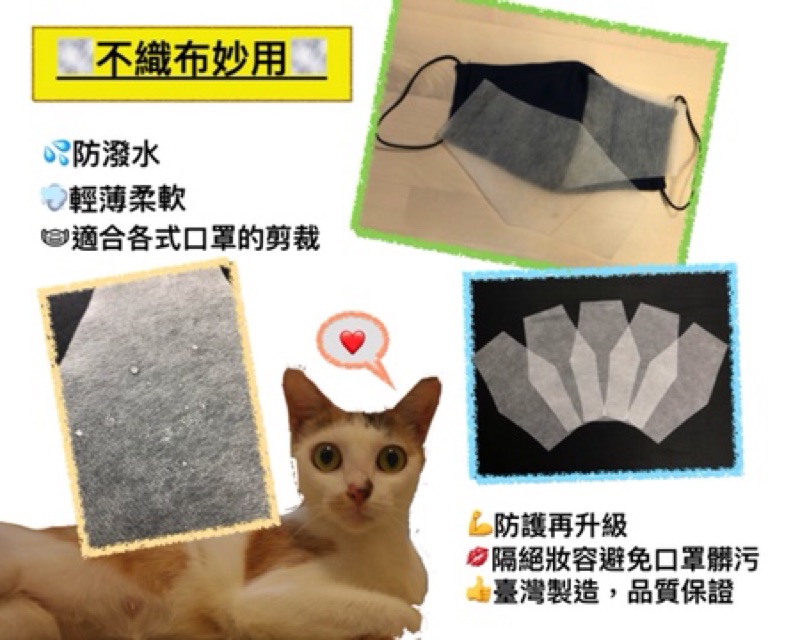 現貨1包100入mit可拋式口罩不織布防潑水濾片台灣製不織布濾片伏貼式設計拋棄式口罩保潔墊防口沫 蝦皮購物