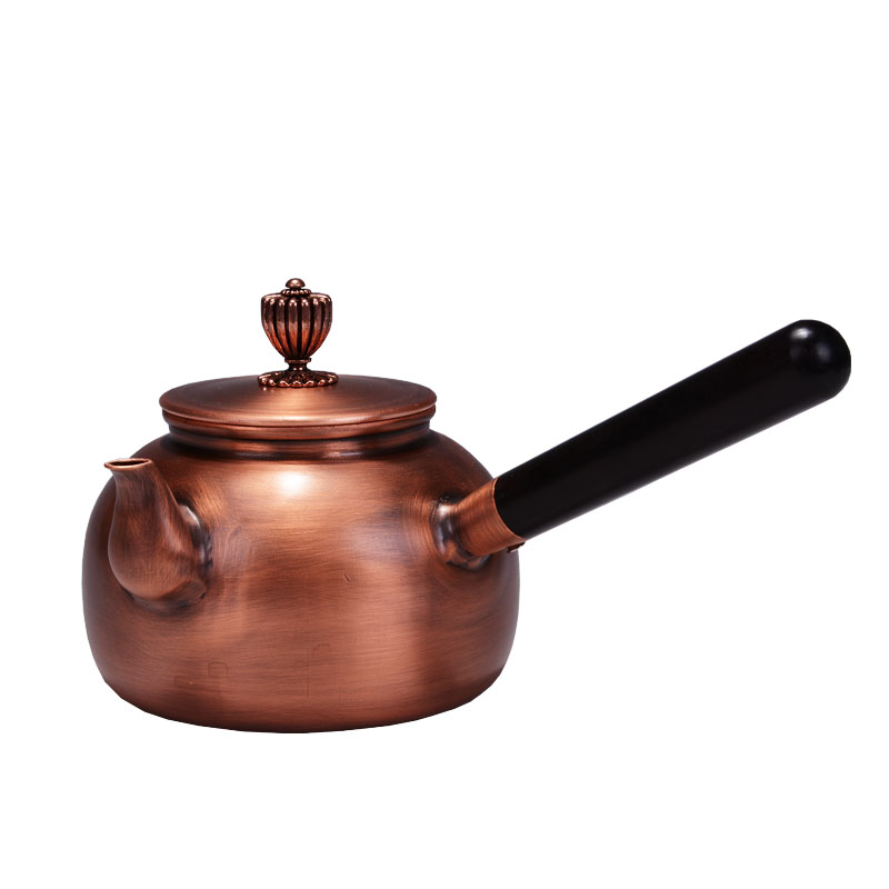 京界臨煮茶壺手工原色紫銅壺側把壺燒水壺茶具銅器養生泡茶壺