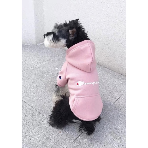 粉紅色champion狗狗寵物衣服-XS號適合2公斤的小尺寸寶貝穿-刷毛保暖超級可愛 時尚衣可愛風 馬爾濟斯貴寶吉娃娃