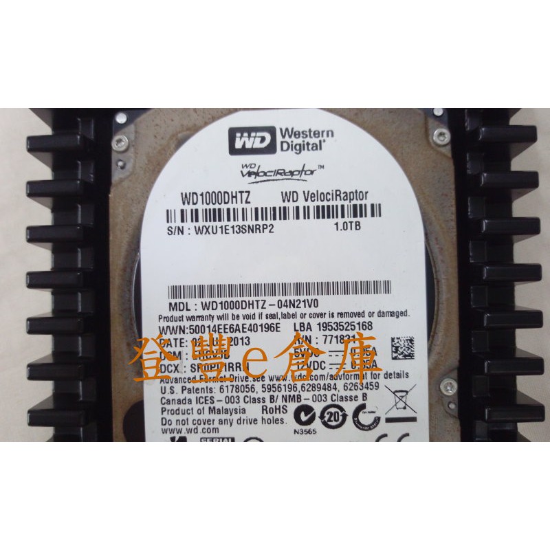 【登豐e倉庫】 YF666 黑標 WD1000DHTZ-04N21V0 1TB SATA3 硬碟 含掛架