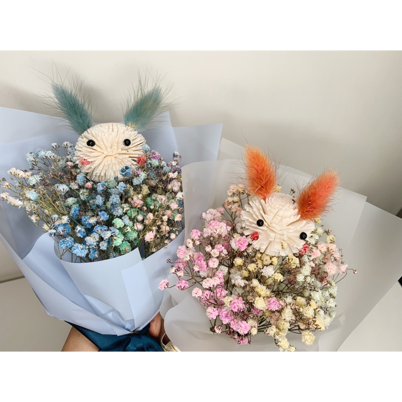 青田花燕工作室 兔子花束 畢業花束 小資款花束 乾燥花束 香氛款 蝦皮購物