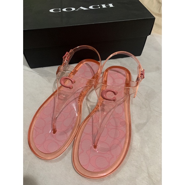 coach 涼鞋 果凍 防水 雨鞋 taffy sandals 粉紅色 全新