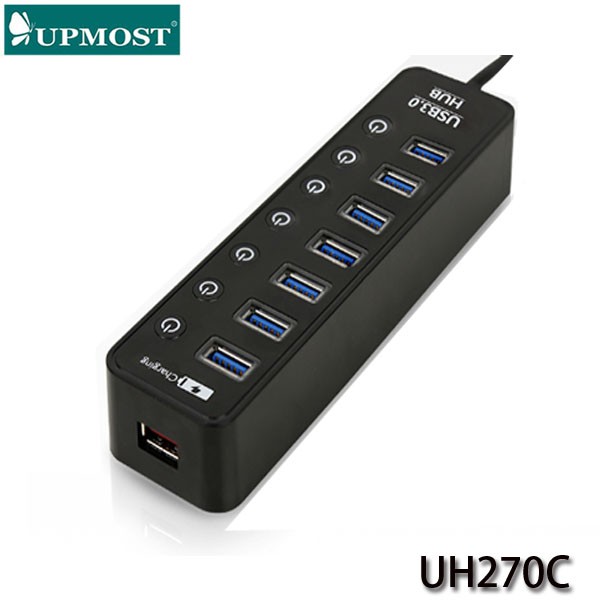 【3CTOWN】含稅 UPMOST登昌恆 Uptech UH270C 7埠+1埠充電埠 USB3.0 Hub集線器