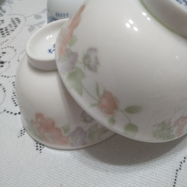 大同窯玫瑰花邊小飯碗
