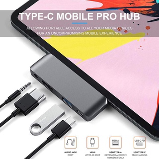 Usb-c 集線器至 HDMI 3.5mm 音頻 USB PD 快速充電 Type-C 擴展塢, 適用於 Macbook