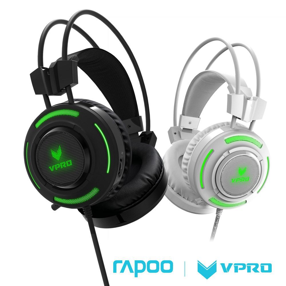 【Rapoo 雷柏】VH200 VPRO 炫光遊戲耳機 耳機 耳罩式 遊戲 白色