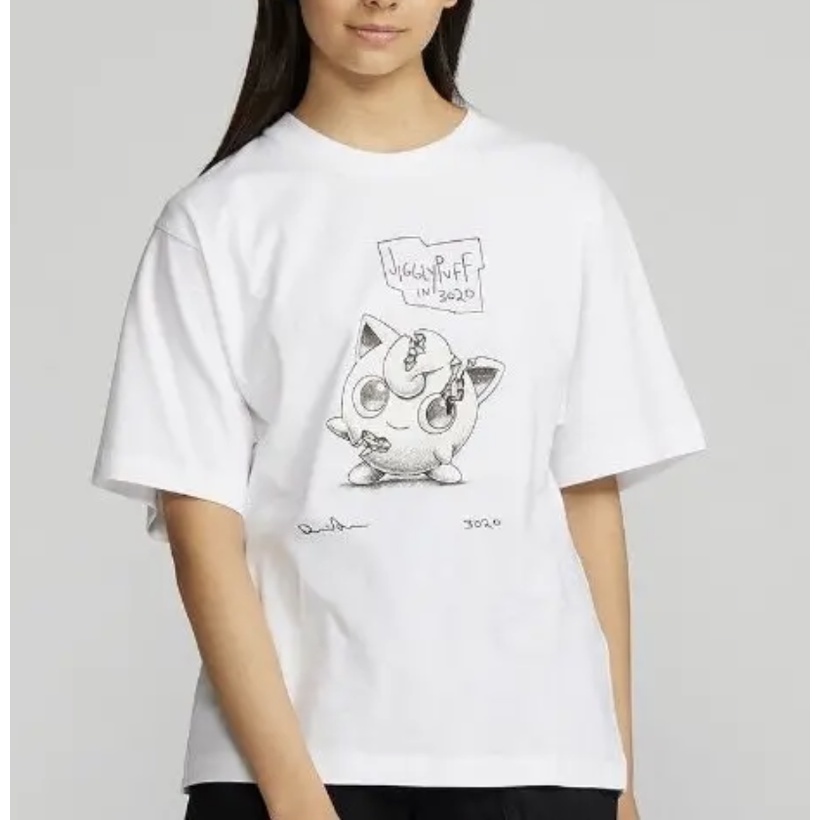 （二手）Uniqlo 女生短袖 寶可夢 聯名T恤 胖丁 pokemon 白色S號 白Ｔ短袖上衣