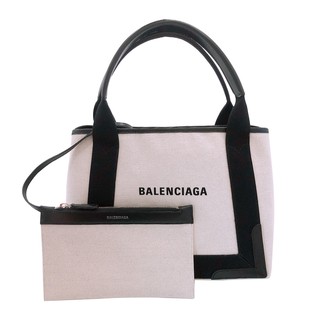 Balenciaga Navy Cabas 帆布手提子母包-S(339933-白)