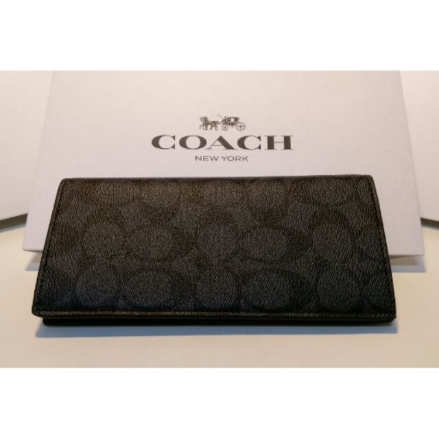Coach 男長夾 黑色Logo