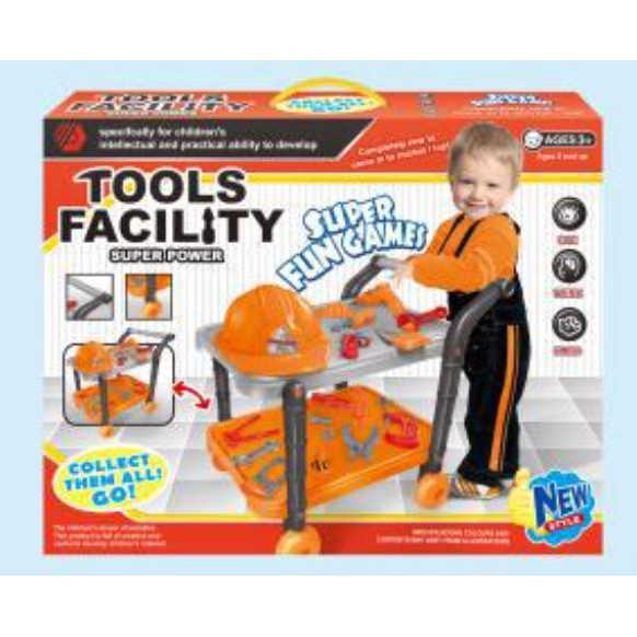 福利品 可推 仿真工具小推車 工具推車玩具 維修工具套裝玩具