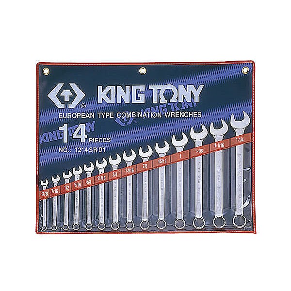 老池專業工具  附發票 原廠藍帶工具 KING TONY 英制 14件組 梅開板手組 梅花板手 1214SR