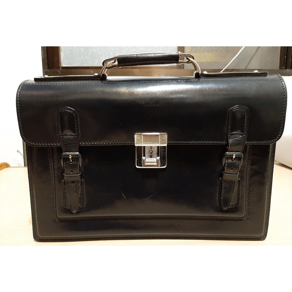 昭和1970年財團法人日本鞄協會學生鞄牛皮學生書包レトロ学生カバン牛革 蝦皮購物