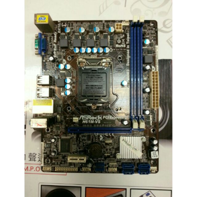 中古良品 intel主機板 1155腳位 asrock H61m-vs/ddr3/sata*4/支援HD Graphics 2000.3000