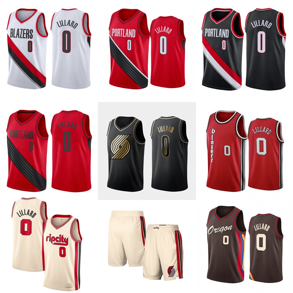 Nba波特蘭拓荒者球衣刺繡版 0 Damian Lillard 城市版籃球服籃球衣男歐碼球服單上衣 蝦皮購物