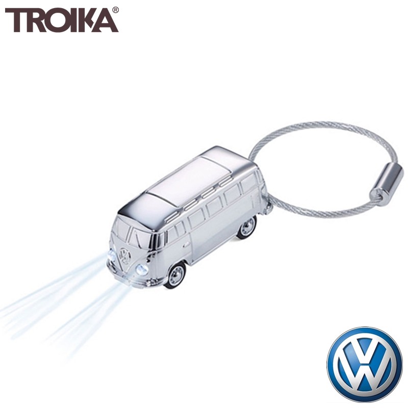 找東西@德國TROIKA麵包車鑰匙圈KR17-40-CH福斯LED燈鑰匙圈吊飾Volkswagen鑰匙圈Microbus