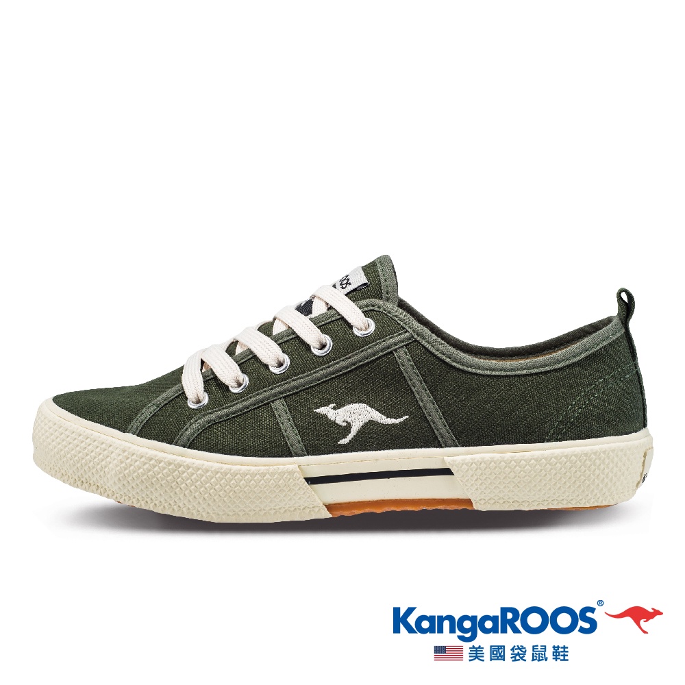 【KangaROOS 美國袋鼠鞋】女 RIPPERS LOW 帆布鞋(果綠-KW11455)