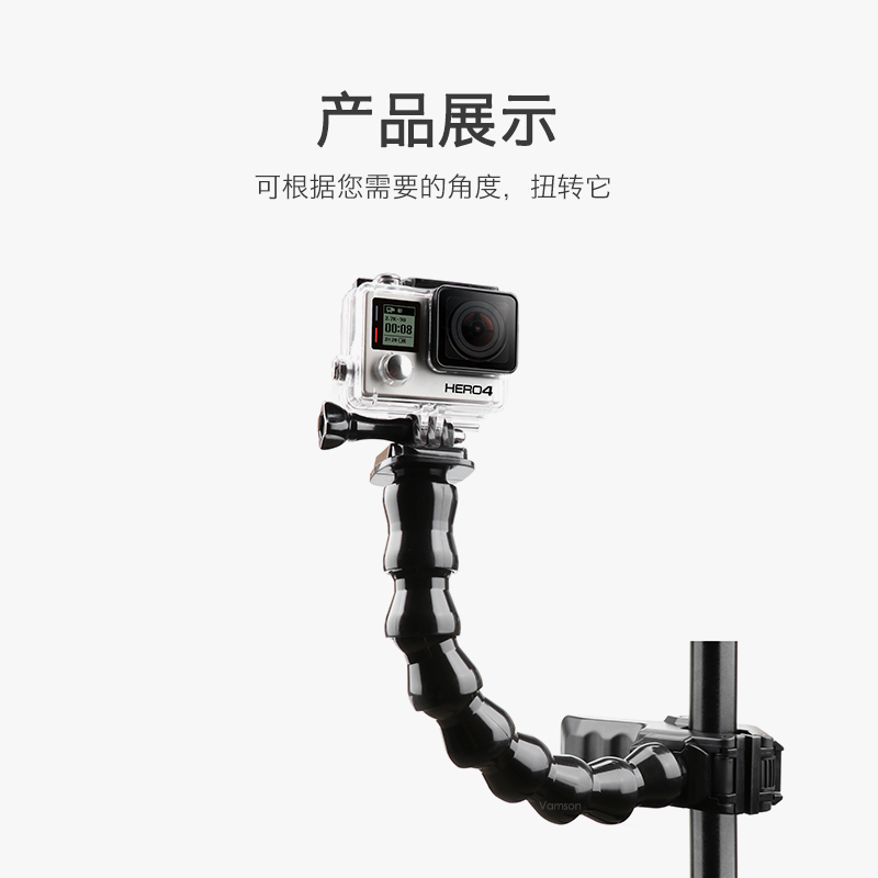 For Gopro Hero8 7 6 5小蚁家运动相机配件鲨鱼夹蛇形臂支架夹子 蝦皮購物