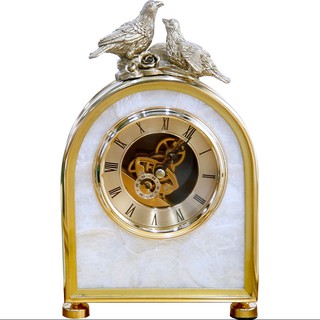 5Cgo 歐式復古家居客廳銅鳥臺鐘座鐘裝飾品擺件美式個性創意床頭櫃擺設鐘錶鐘表時鐘藝術【含稅】 582988173848