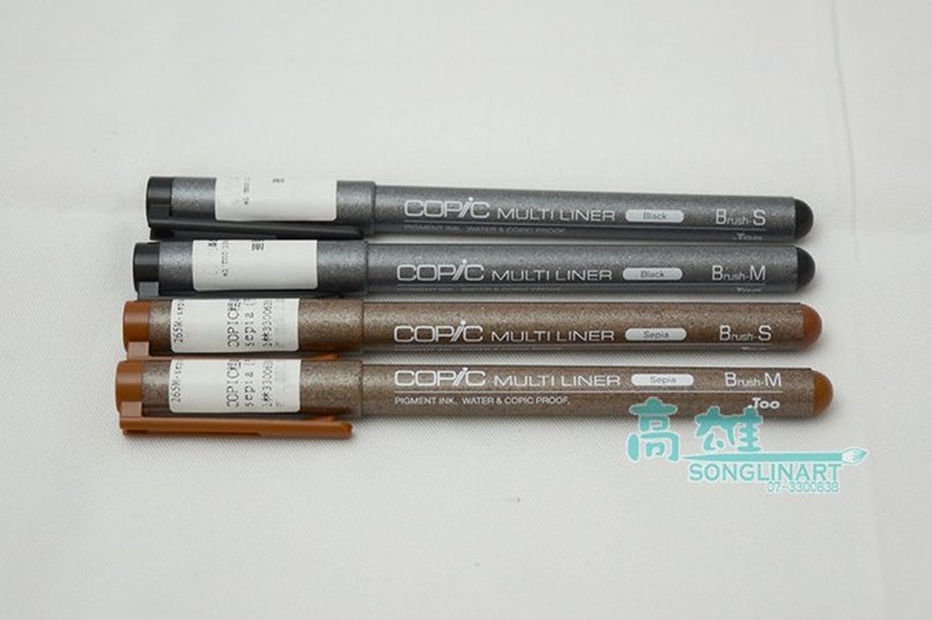 日本Copic Multiliner 粗軟毛代針筆 單支賣場   顏色: 黑 / 棕