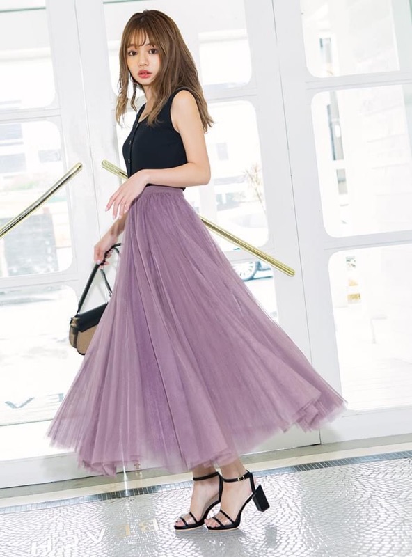 !GRL 夢幻顯瘦層次感紗裙🌸紫色