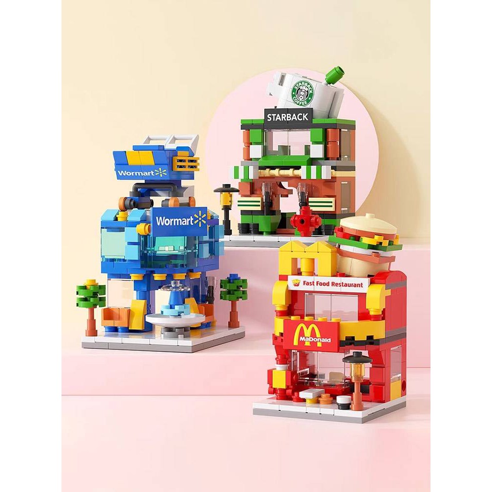 【台灣出貨 現貨】積木 玩具 街景系列 餐車系列 樂高 LEGO 樂樂積木 迷你街景 城市系列 娃娃機周邊 迷你積木