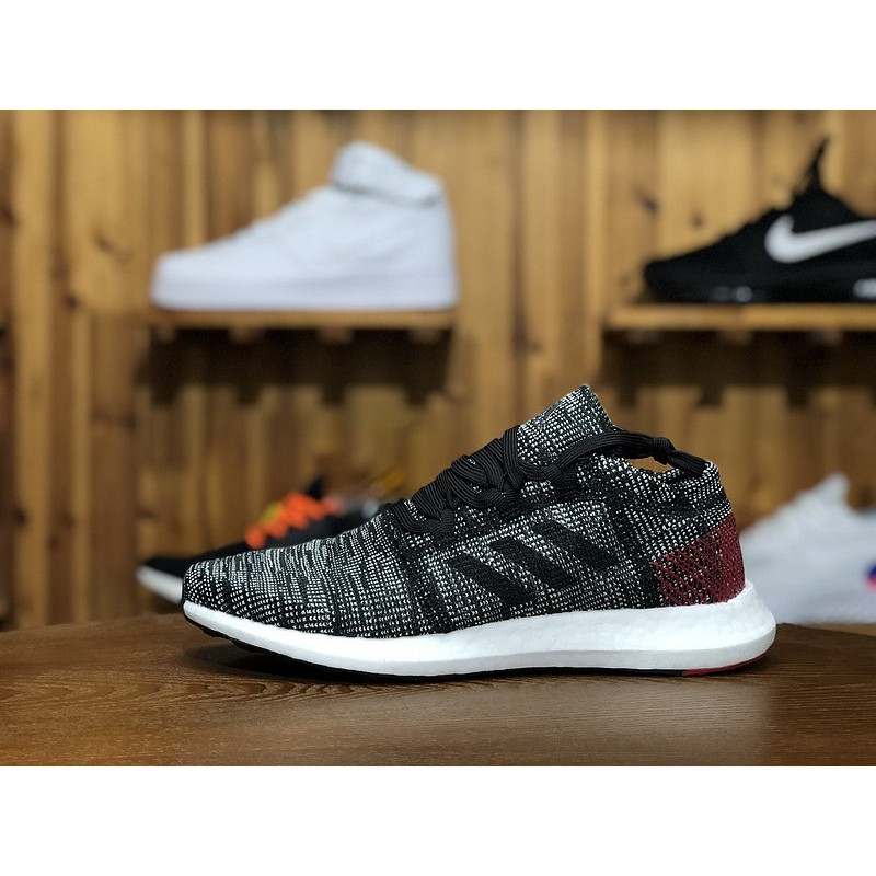 Adidas Pure Boost GO 黑白百搭編織透氣休閒運動慢跑鞋AH2323 男鞋| 蝦皮購物