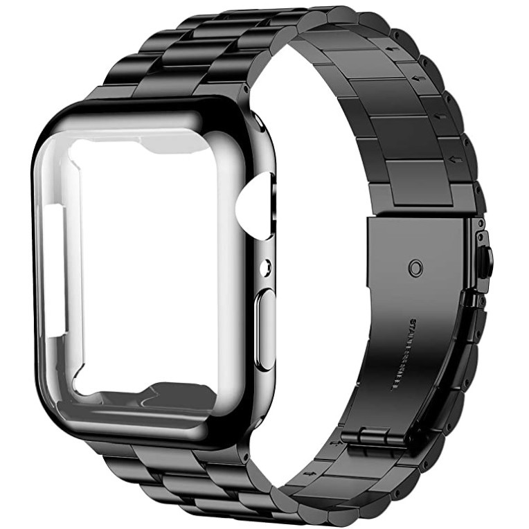 ㊣USA Gossip㊣ iiteeology Apple Watch 金屬錶帶 含保護殼 42/44/45