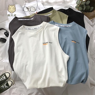 免運★樂天虎☀背心 男生衣著 夏季新款背心男潮牌ins馬甲夏天外穿無袖印花T恤個性寬松休閑潮流坎肩汗衫運動健身港風