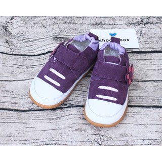 【愛寶貝嚴選】英國 shooshoos 安全無毒真皮手工學步鞋/童鞋_紫色小花(公司貨）