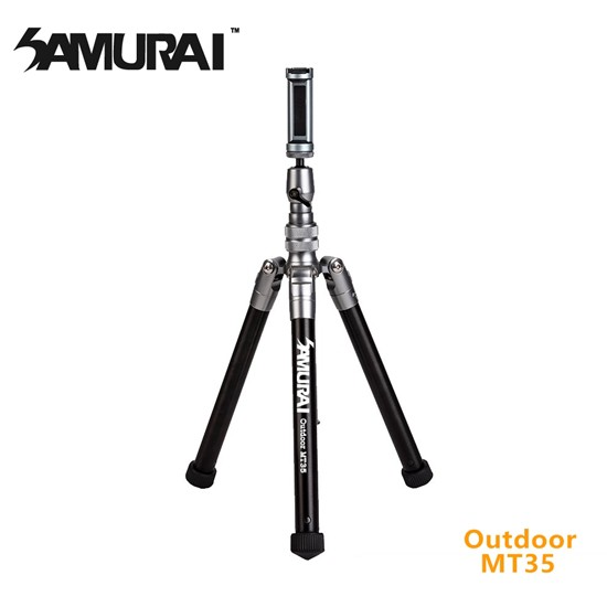 SAMURAI Outdoor MT35反折鋁合金腳架(附自拍棒) 內附手機夾 拍攝多樣化 其中一隻腳管可成單腳架